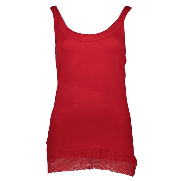 Silvian Heach Lace Trim Tank Top Women Red Tops & T-Shirts - Picture 1 of 2